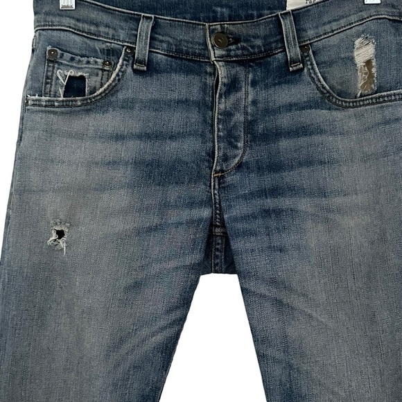 RAG & BONE STANDARD ISSUE FIT 2 SLIM LEG DISTRESSED IN CLN LUDLOW WASH SIZE 30 - Picture 5 of 14
